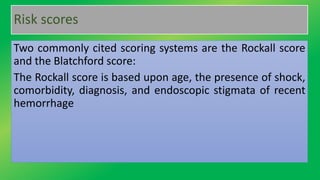 Rockall Risk Score Acute GI bleed | PPTX