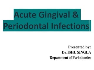 Presented by:
Dr. ISHUSINGLA
DepartmentofPeriodontics
 