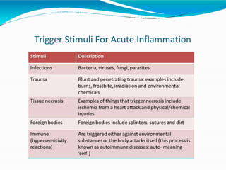 Trigger Stimuli For Acute Inflammation
 