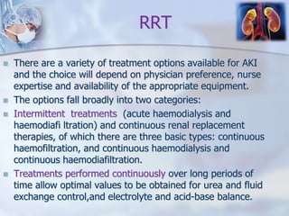 Types Of Rrt Acute kidney injury | PPTX
