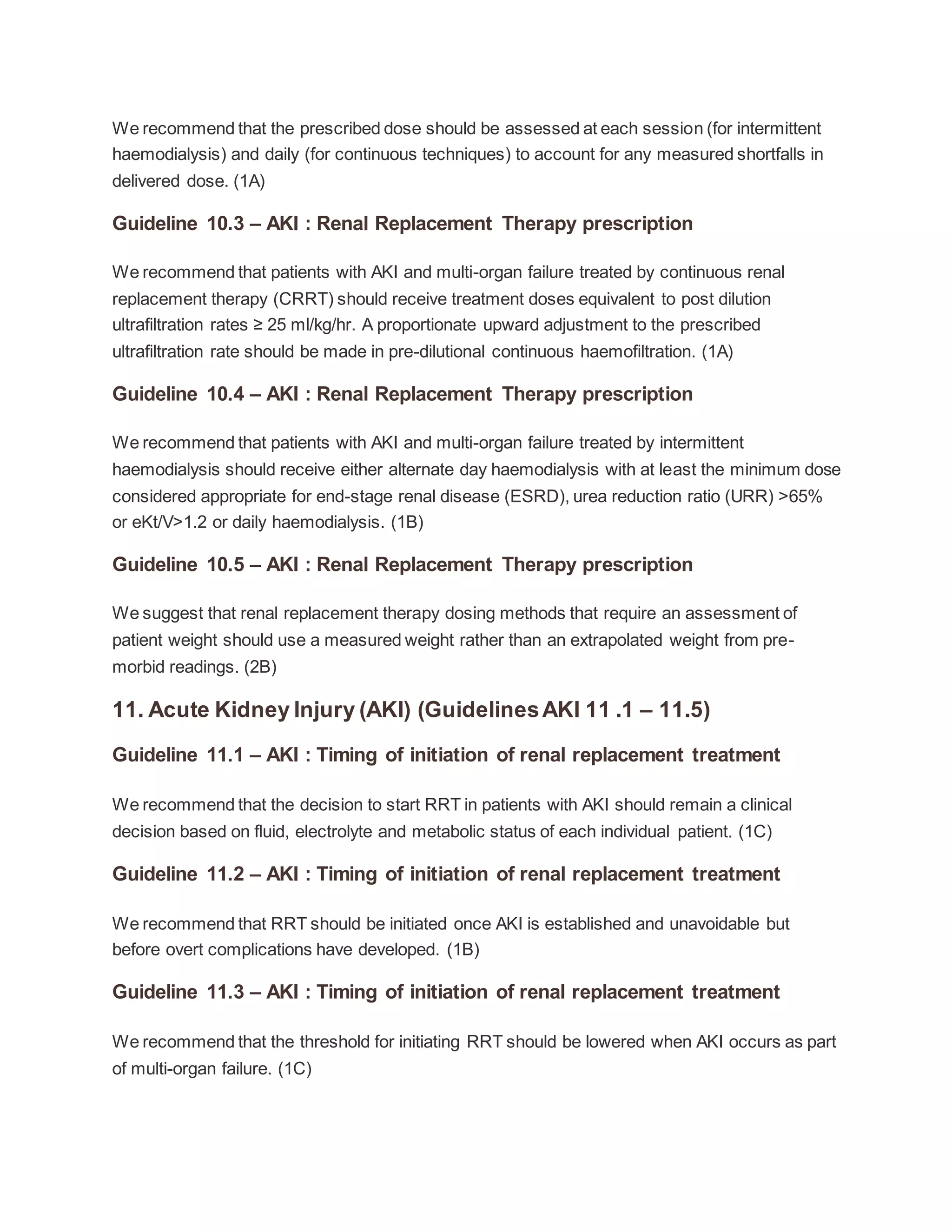 Acute kidney injury asa guidelines