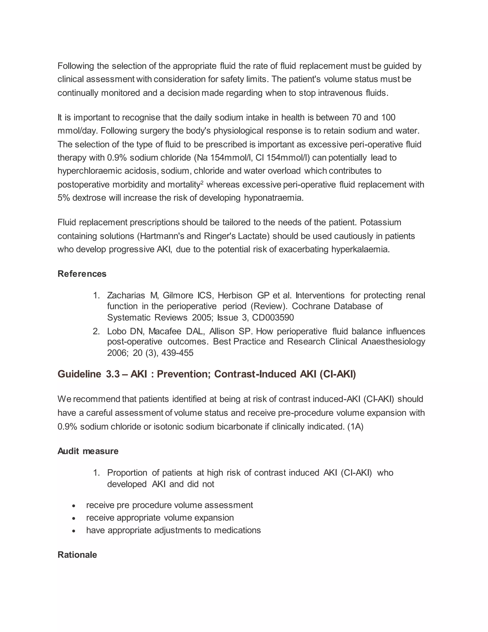 Acute kidney injury asa guidelines