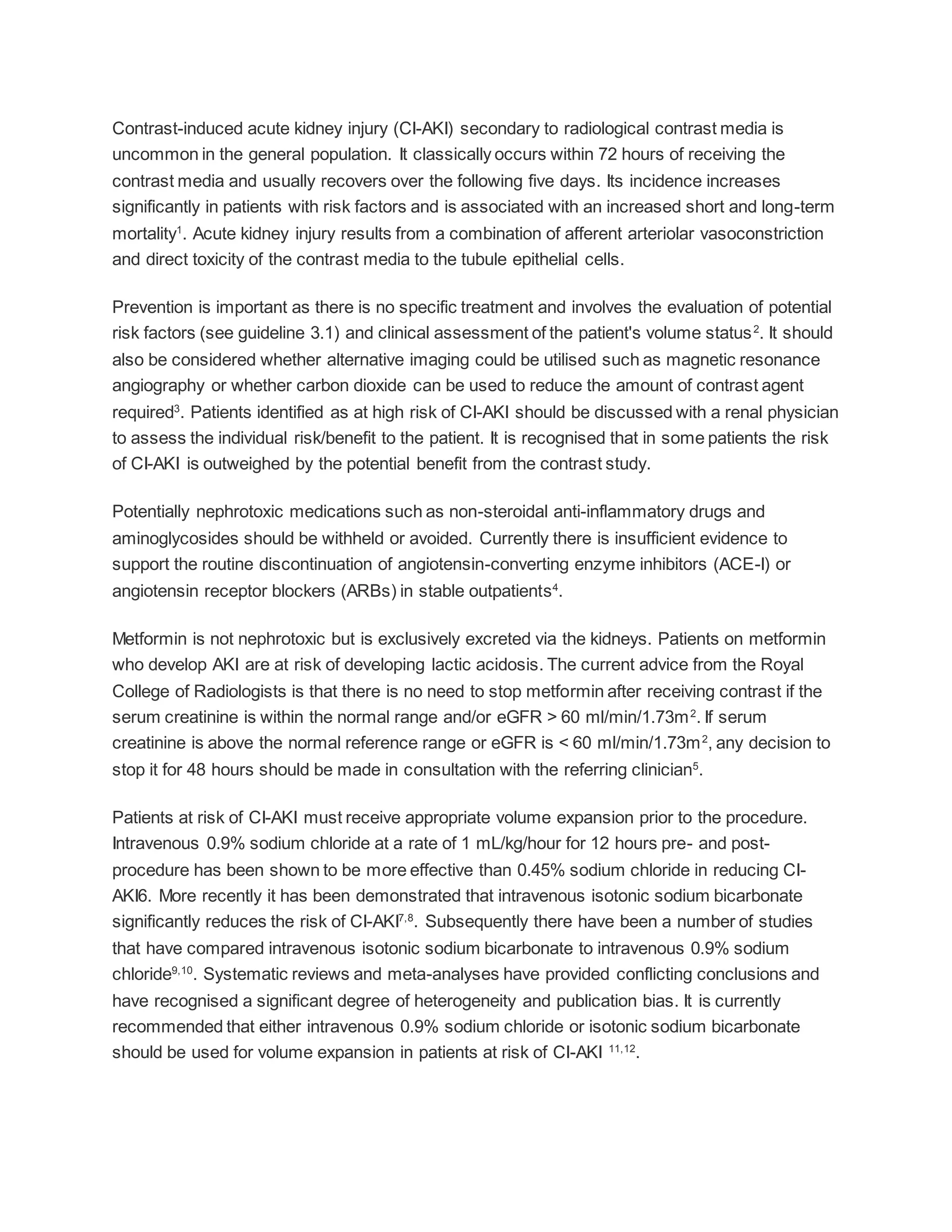 Acute kidney injury asa guidelines