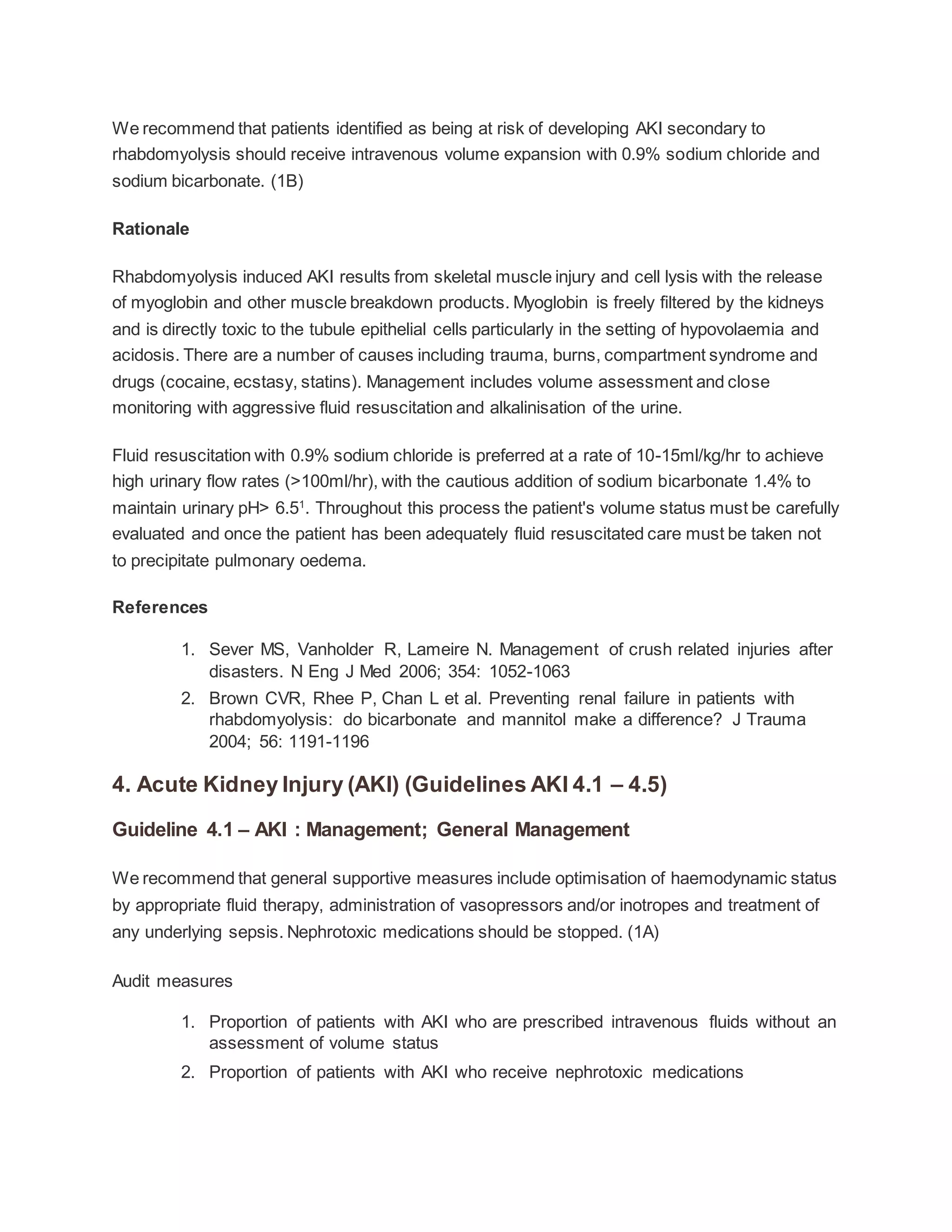 Acute kidney injury asa guidelines