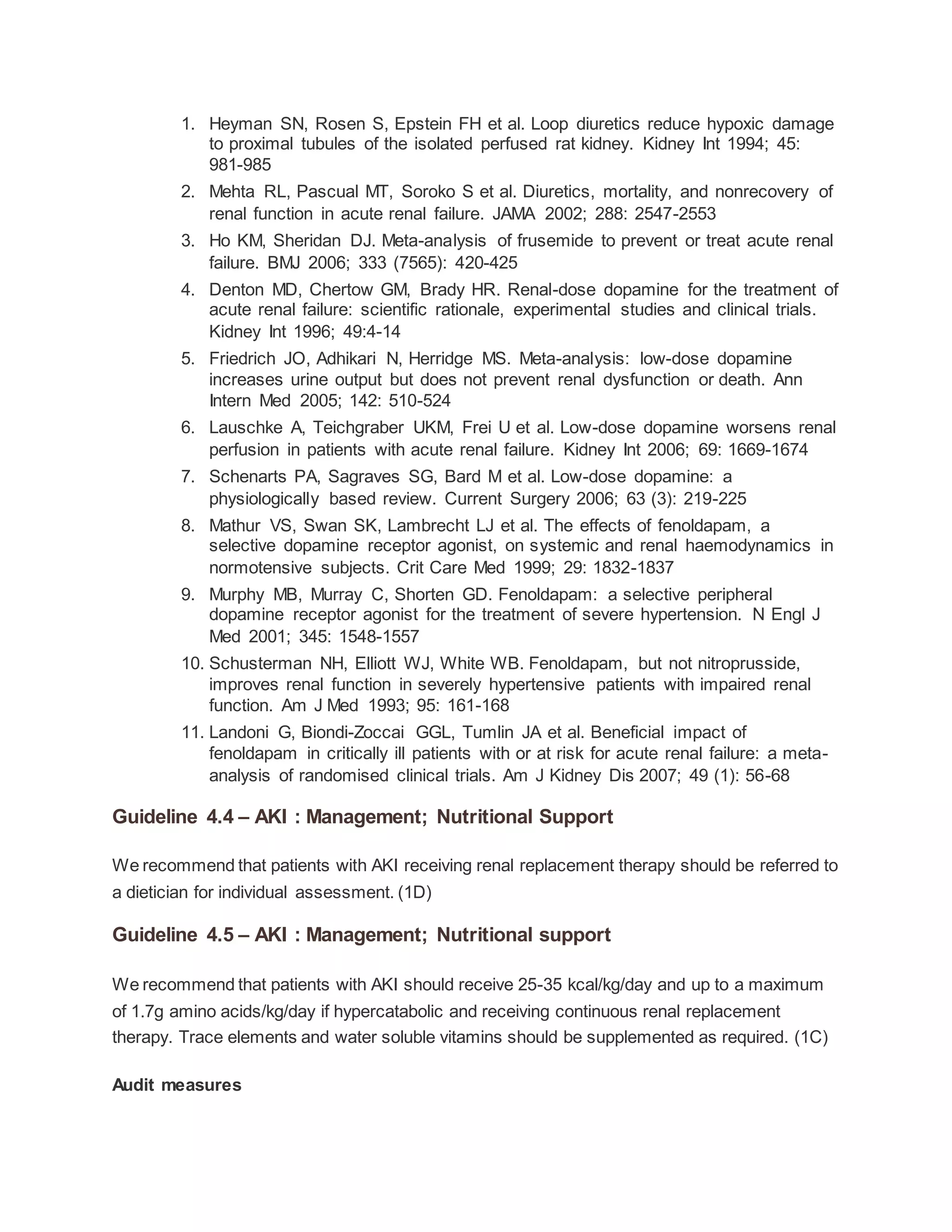 Acute kidney injury asa guidelines