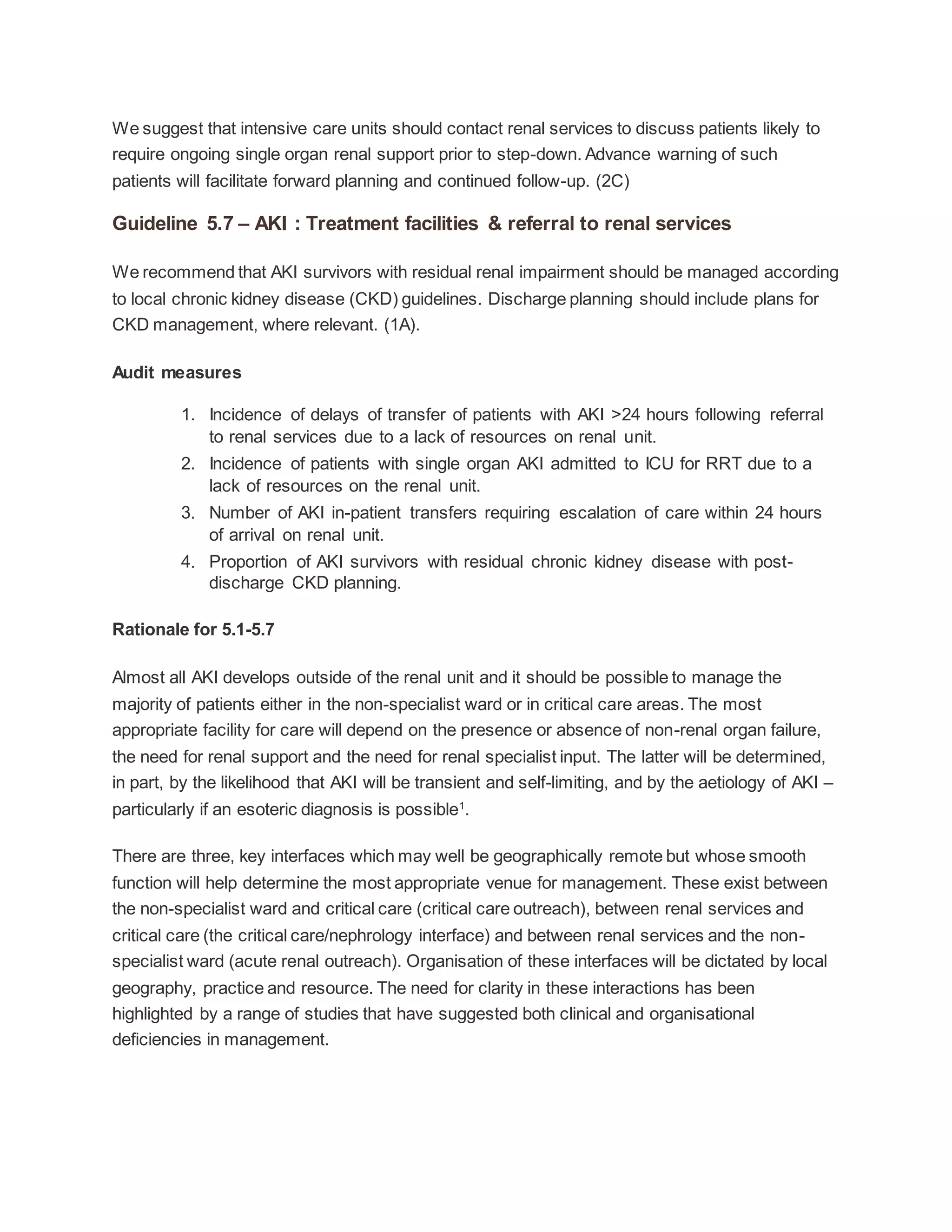 Acute kidney injury asa guidelines