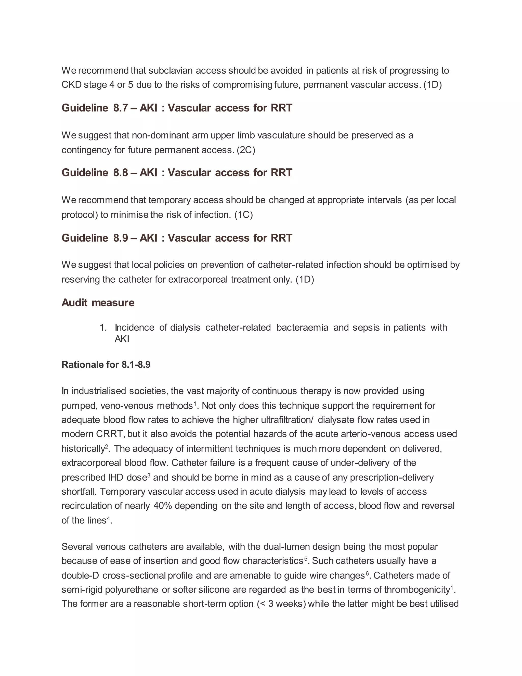 Acute kidney injury asa guidelines
