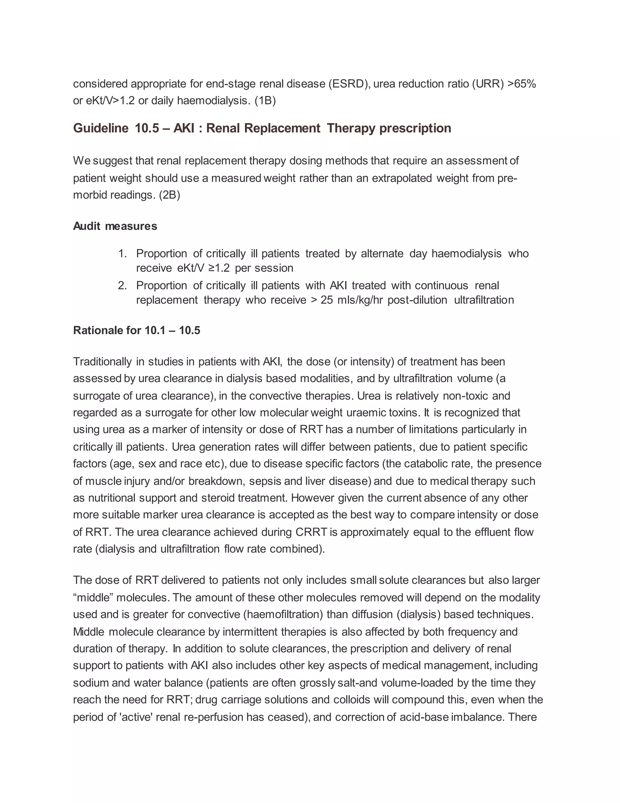 Acute kidney injury asa guidelines