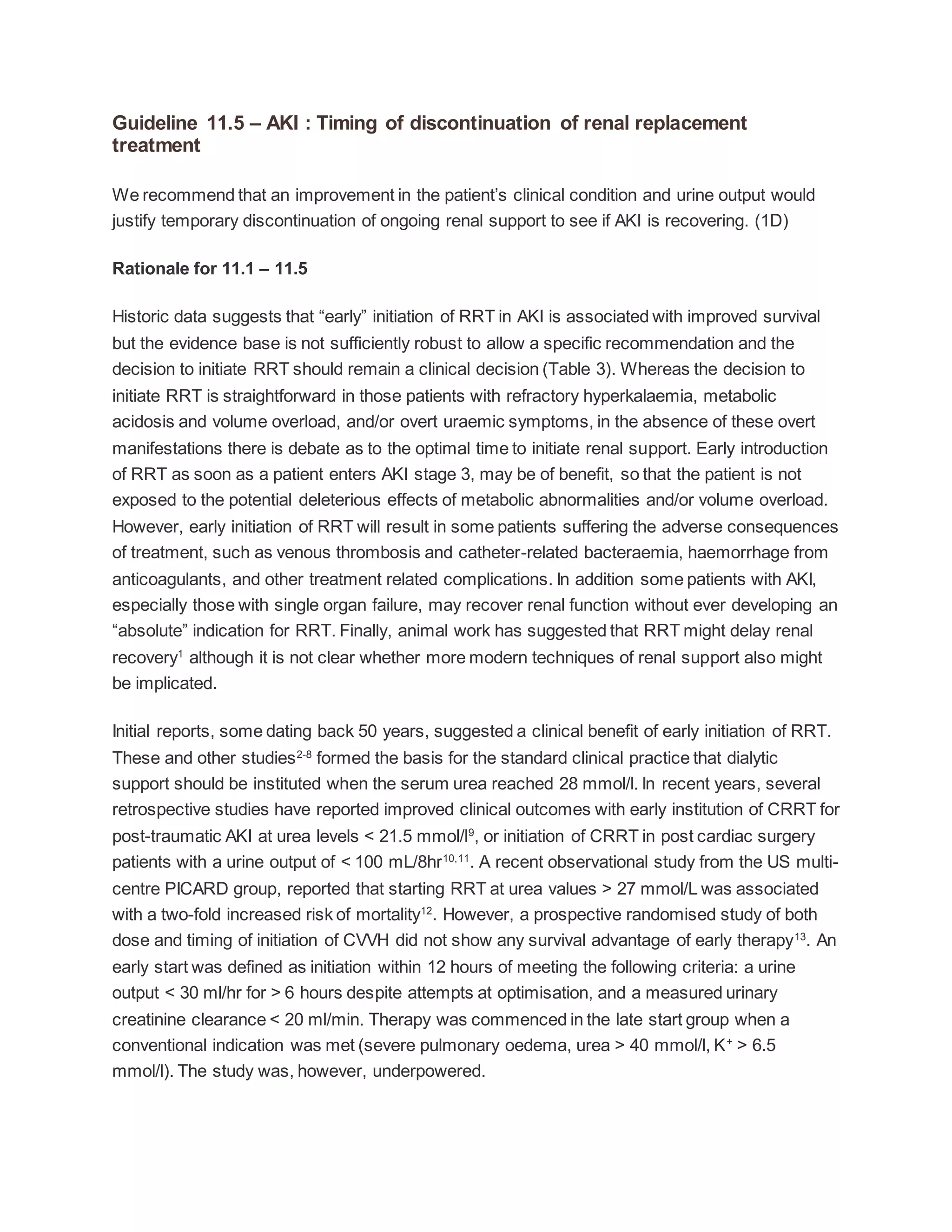 Acute kidney injury asa guidelines