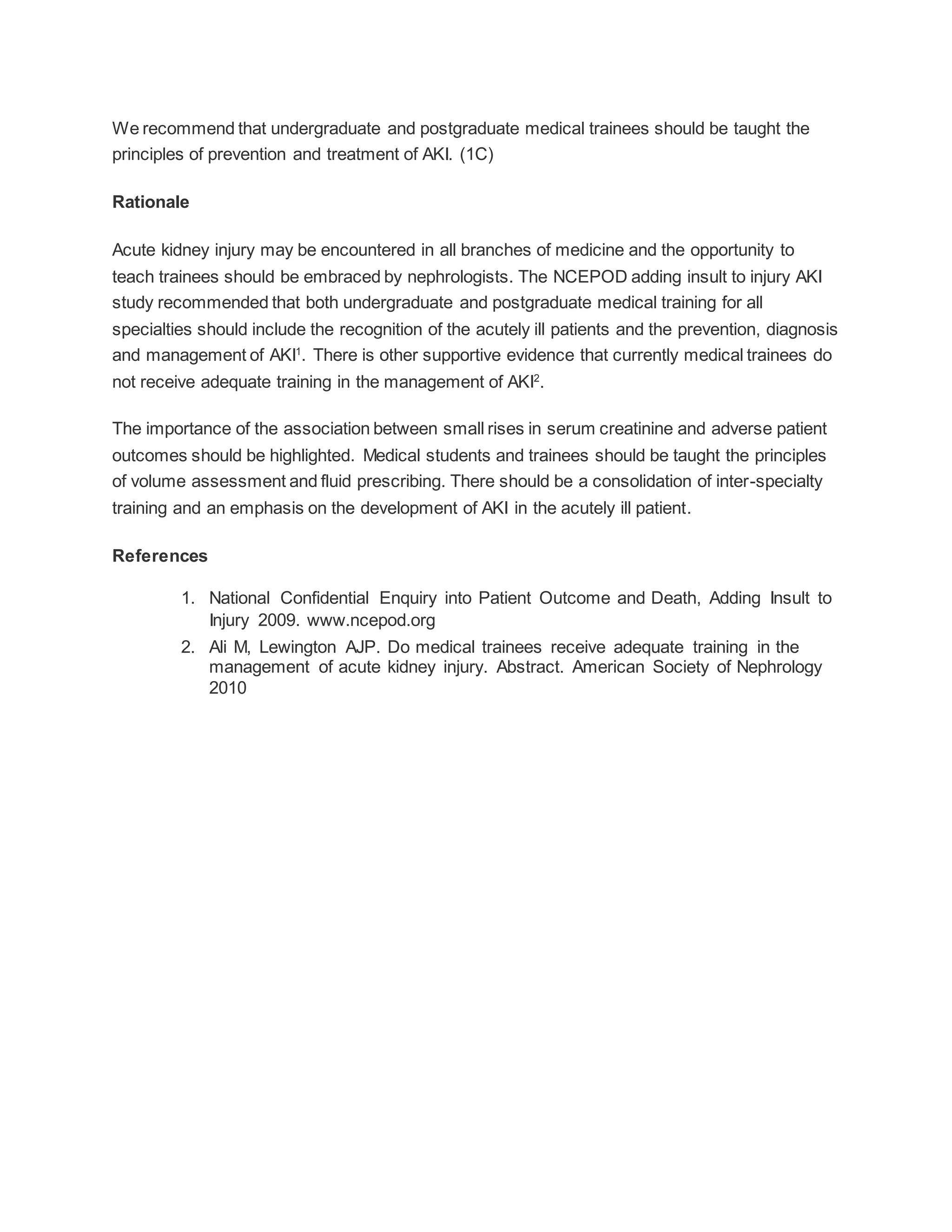 Acute kidney injury asa guidelines