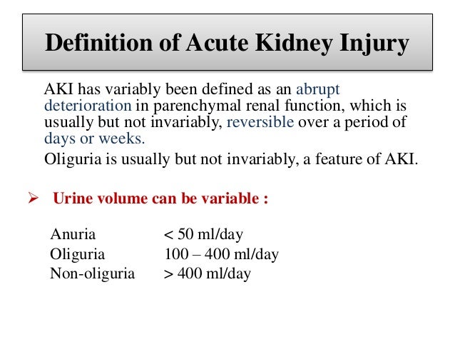 Definition Of Acute Kidney Injury Kidney Failure Disease