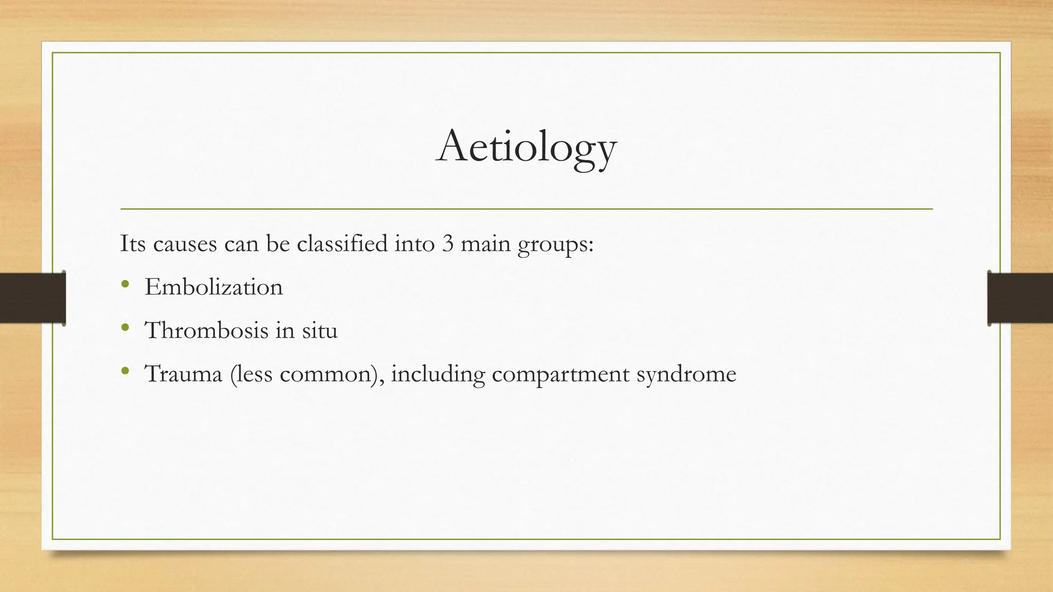 Slide of Acute limb ischemia (diagnosis, complication, management) | PPTX