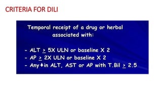 CRITERIA FOR DILI
 