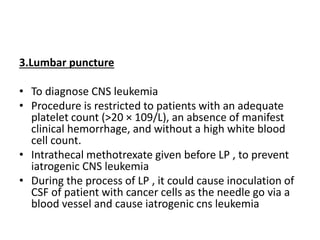 Puncture Inoculation Acute lymphoblastic leukemia | PPTX