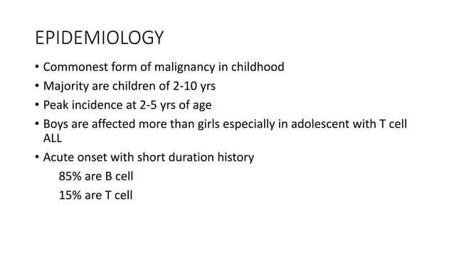 Acute Lymphoblastic Leukemia Pediatrics Pptx