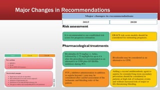Major Changes in Recommendations
 
