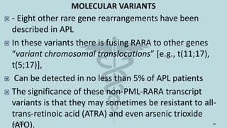 Variant Rara Translocations Acute myeloid leukaemia | PPTX