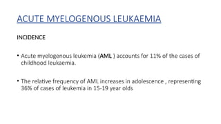 ACUTE MYELOID LEUKEMIA IN CHILDREN- Etiology, Diagnosis and Management ...