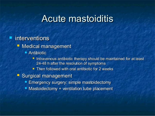 Acute otitis media and mastoiditis