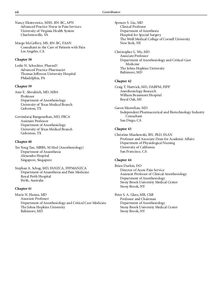 Pain management thesis