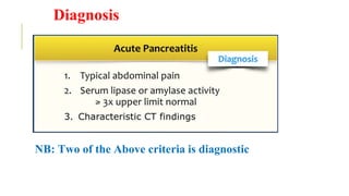 Diagnosis
NB: Two of the Above criteria is diagnostic
 