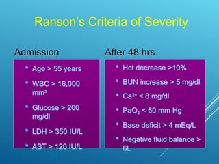 Acute pancreatitis - detailed description and management | PPT