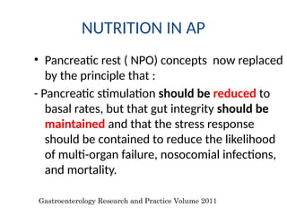 ACUTE PANCREATITIS medical management clinical decision making | PPTX