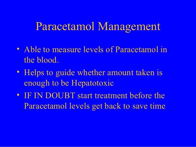 quantity paracetamol Acute poisoning