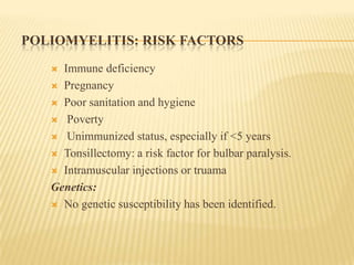 Immunity in PolioTransplacentally acquired passive immunityAfter natural infectionAfter immunisationLocal immunity