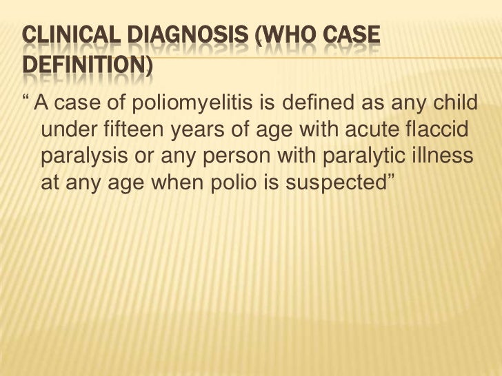 Acute poliomyelitis