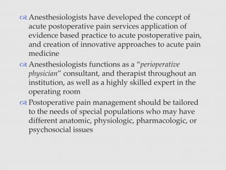 Acute postoperative pain | PDF