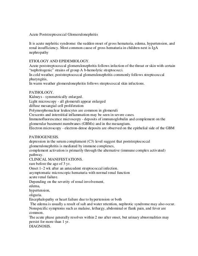 Acute poststreptococcal glomerulonephritis
