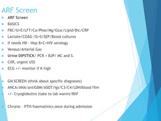 Lab Injection Arf Acute renal failure | PPTX
