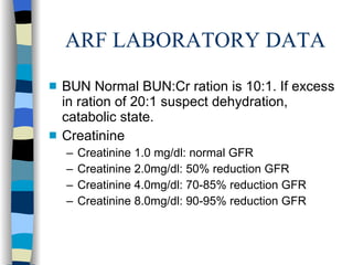 Arf Lab Acute Renal Failure1 | PPT