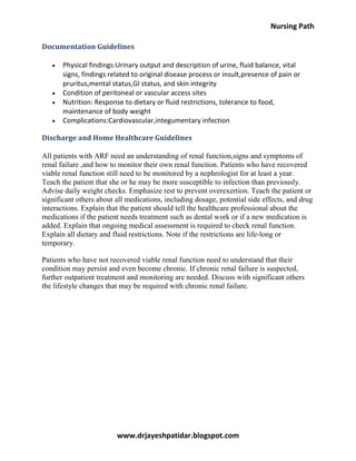 Acute renal failure nursing care plan & management | PDF