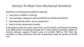 Wean Fio2 Acute respiratory distress syndrome | PPTX