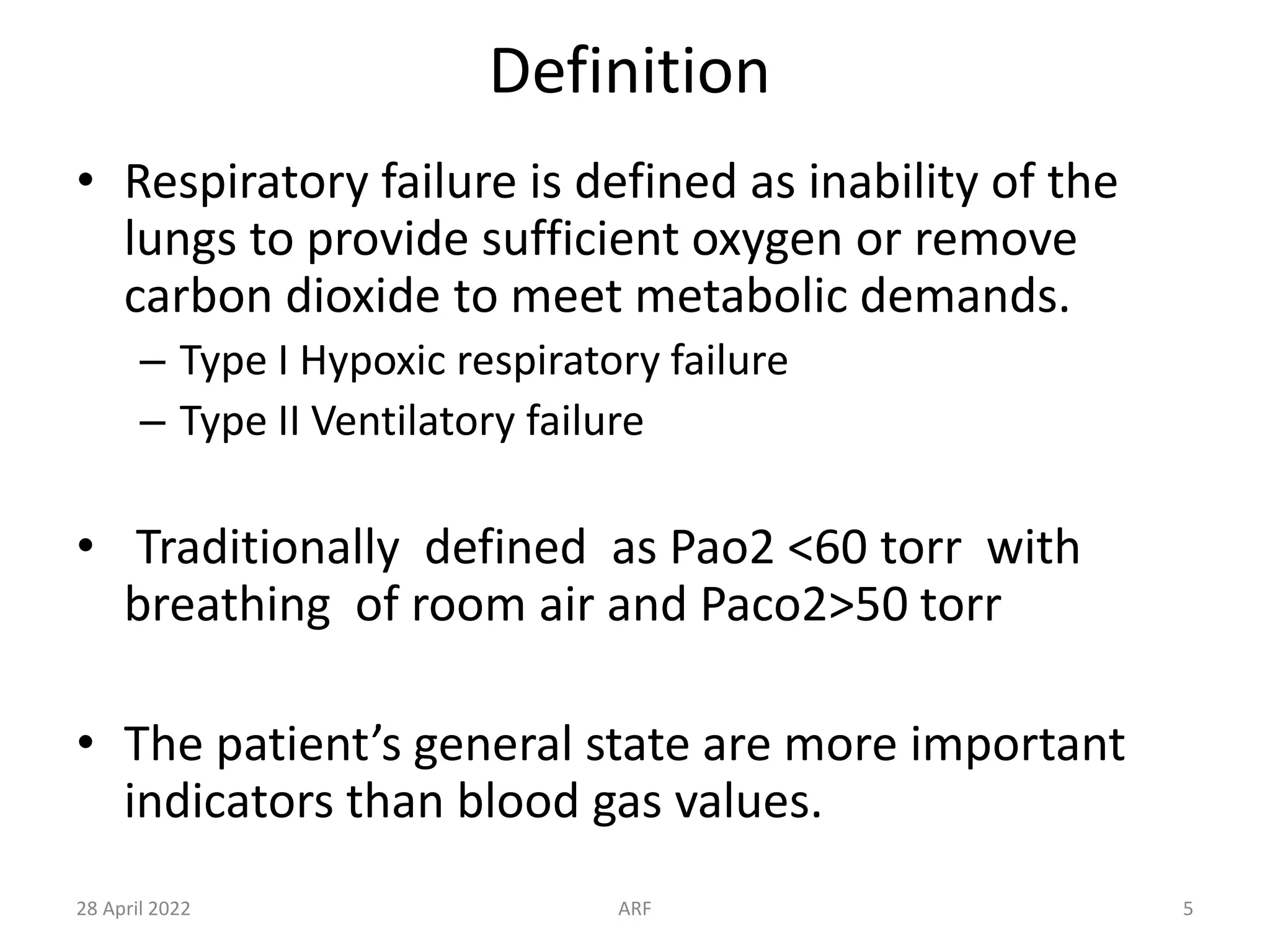 ACUTE RESPIRATORY FAILURE.pptx | Lung and Respiratory Health | Diseases ...