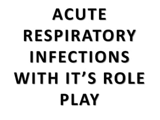 ACUTE
RESPIRATORY
INFECTIONS
WITH IT’S ROLE
PLAY
 