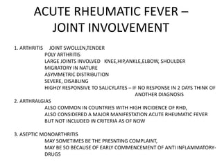 Acute rheumatic fever joint Involvement | PPTX