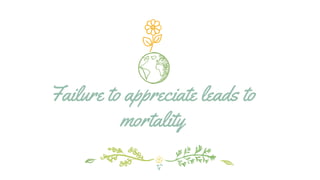 Failure to appreciate leads to
mortality
 