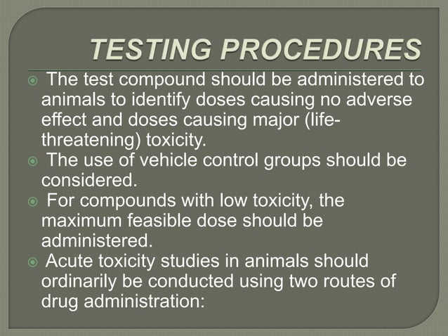 Acute, sub acute toxic studies toxicology pharmacology | PPTX