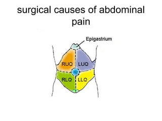 surgical causes of abdominal
pain
 