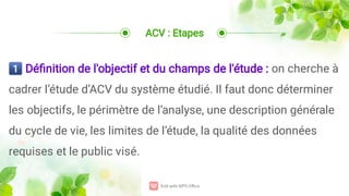 Analyse de cycle de vie : définition, application, étapes et limites | PDF