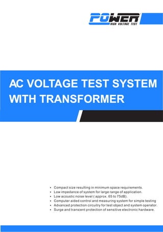 AC voltage test system with transformer