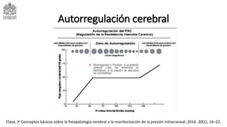 Autorregulación cerebral
Clave, P. Conceptos básicos sobre la fisiopatología cerebral y la monitorización de la presión intracraneal, 2016. 30(1), 16–22.
 