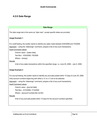 Audit Commander Worksheet Analyzer | PDF