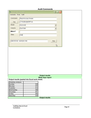Audit Commander Worksheet Analyzer | PDF