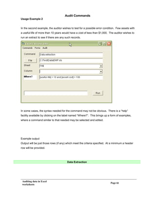 Audit Commander Worksheet Analyzer | PDF
