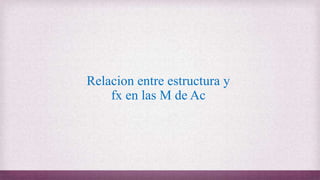 Relacion entre estructura y
fx en las M de Ac
 