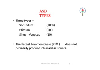 ACYANOTIC CONGENITAL HEART DISEASE-ATRIAL SEPTAL DEFECT (ASD) | PPTX